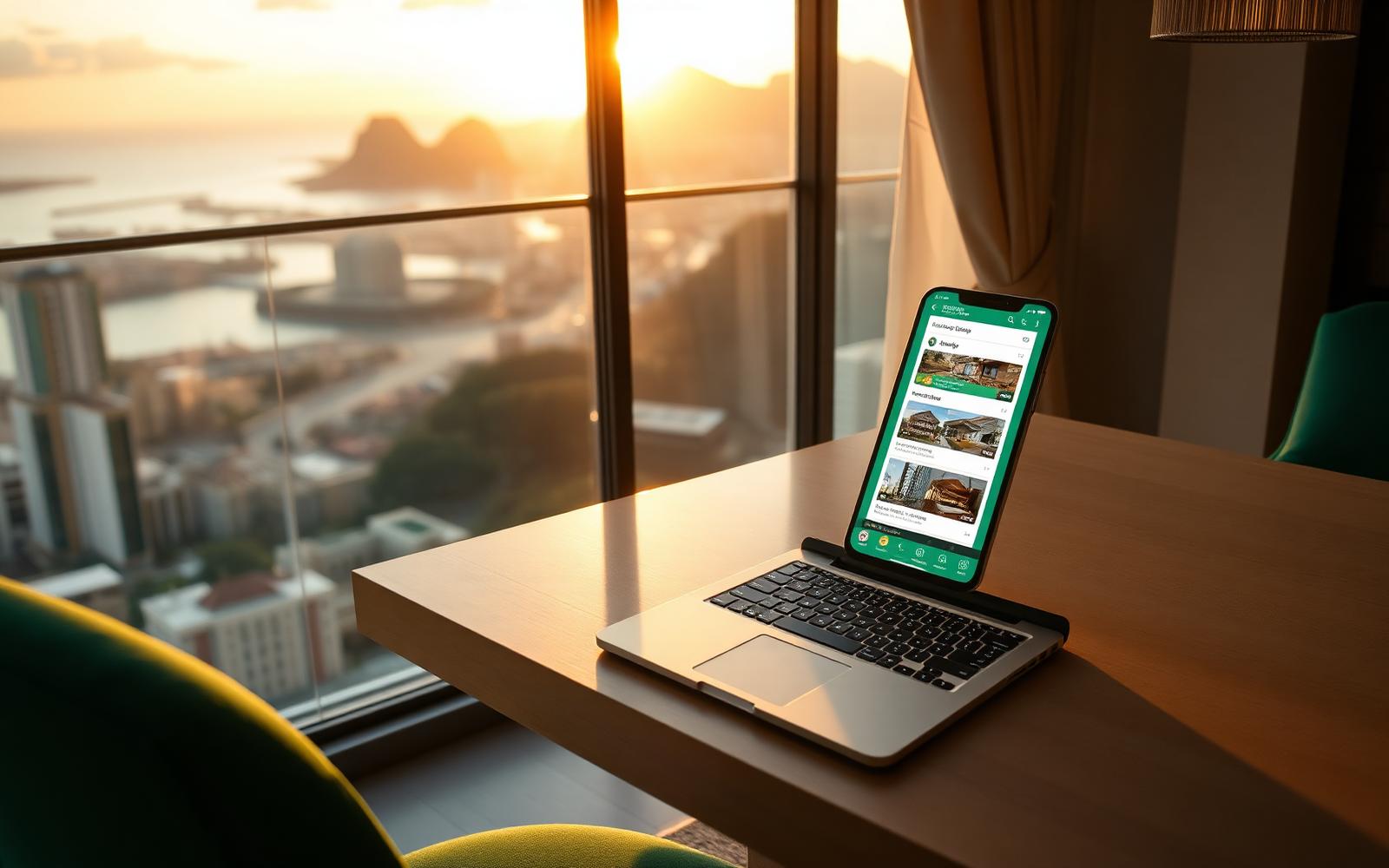 Mesa de corretor no Rio de Janeiro com CRM imobiliário e atendimento pelo WhatsApp
